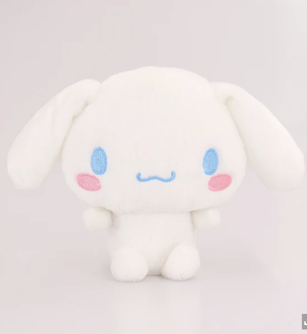 Charming Cinnamoroll is cute enough with floppy ears drooping down but this Cinnamoroll Movable Ears Plushie takes it to another level! Press his belly and the ears raise up! Release his belly and the ears flop down!