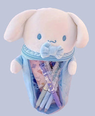 What better way to carry pens and pencils on the go than with these Cinnamoroll Window Plush Pencil Cases by Sanrio! The cutest of buddies can travel with you, sparking good vibes and maybe even some creativity, with their soft exterior and sweet smiles.