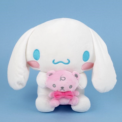 Add a dose of happiness to your life with the adorable Cinnamoroll and Mascot Plushie, featuring your favorite character holding their beloved mascot.  This charming plushie is the perfect gift or decoration to make your space extra kawaii and bring a smile to your face every day!