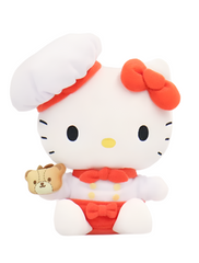 Is there anything Hello Kitty cannot do?! With her iconic bow and apron, Hello Kitty takes on a new role as she whips up delightful treats in the kitchen. The Cookie Baker Hello Kitty Plushie embodies the essence of Hello Kitty's timeless appeal, blending her classic charm with a delightful culinary twist.