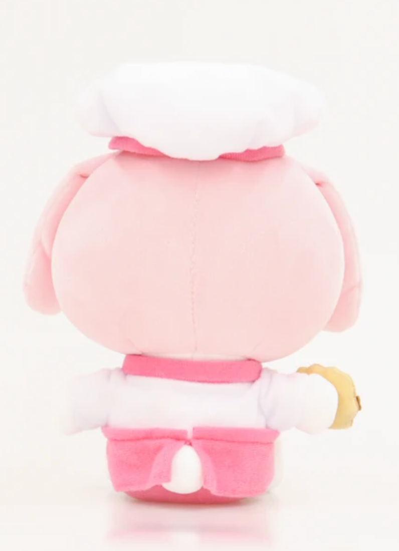 My Melody, one of Sanrio’s most beloved characters, enchants fans worldwide with her charm and innocence, and this plushie perfectly captures her irresistible appeal. Dressed in her signature pink hood with added chef’s hat and holding a delectable cookie close, she's ready to spread joy and warmth wherever she goes.