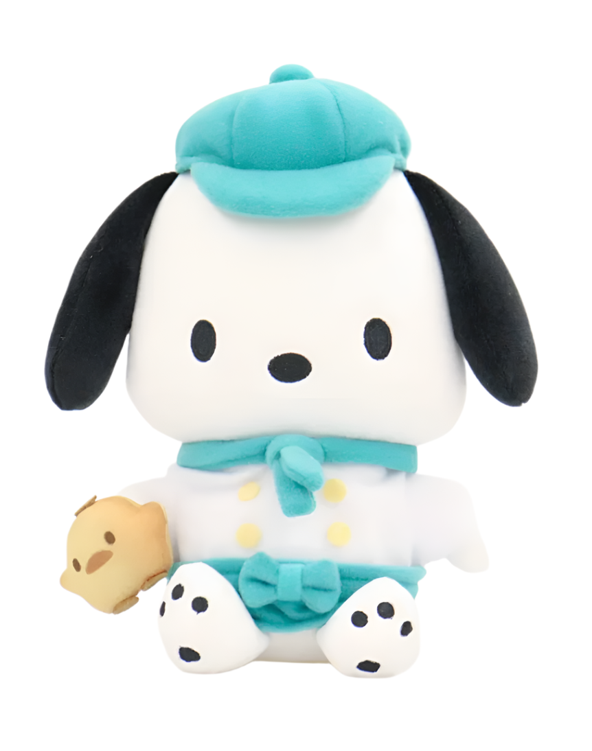 This sweet, soft puppy already stood out with his endearing floppy ears but the cute culinary attire adds a irresistible layer of charm to his character that is sure to spark a whole new level of imagination and creative play for fans of all ages.  Cookie Baker Pochacco Plushie