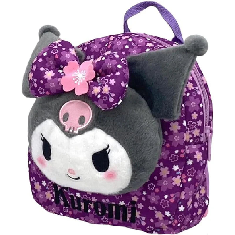 Embrace kawaii culture with this delightful mini backpack, featuring Sanrio’s iconic Kuromi decked in a charming kimono amidst delicate cherry blossom details. This demure yet fashion-foward bag is designed to bring a touch of Japanese elegance to your everyday look. Combining traditional Japanese motifs with modern Sanrio style.

This mini backpack is not just a bag; it's a statement piece for any Kuromi fan or lover of kawaii fashion. Perfect for adding a cute and stylish touch to your wardrobe, it’s also