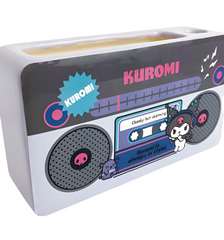 Add a touch of nostalgia to your workspace with this collectible Kuromi Porcelain 90s Style Desk Organizer. This charming organizer features the beloved Sanrio character in a retro design, perfect for fans of the 90s aesthetic. With compartments for pens, and even your phone, it's both a functional and adorable addition to any desk.