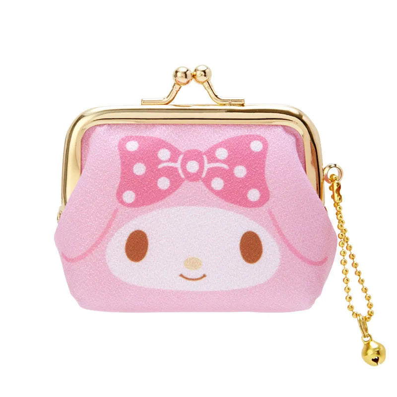 Our My Melody Classic Style Gold Clasp Coin Purse is a timeless accessory that captures the sweet charm of Sanrio’s beloved bunny! This elegant coin purse features My Melody’s adorable face, beautifully crafted with soft pastel colors and fine detailing.