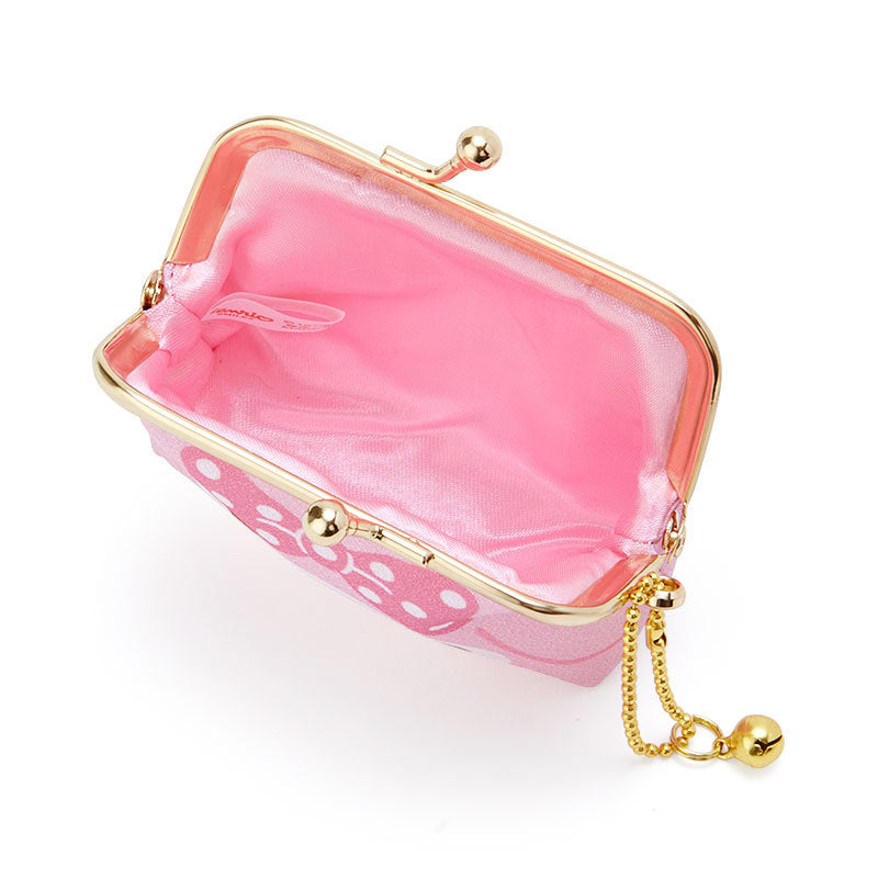 Our My Melody Classic Style Gold Clasp Coin Purse is a timeless accessory that captures the sweet charm of Sanrio’s beloved bunny! This elegant coin purse features My Melody’s adorable face, beautifully crafted with soft pastel colors and fine detailing.