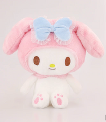 My Melody’s fuzzy pink ears and adorable blue bow are not all that’s cute with this lovable softie. Press her belly and the ears raise up! Release her belly and her ears flop down. Sanrio’s My Melody Movable Ears Plushie has a tiny body with high quality embroidery on face and feet for years of enjoyment to come!