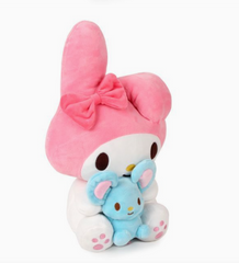 Calling all Sanrio fans! Add a dose of happiness to your life with the adorable My Melody and Mascot Plushie, featuring your favorite character holding their beloved mascot. This charming plushie is the perfect gift or decoration to make your space extra kawaii and bring a smile to your face every day!