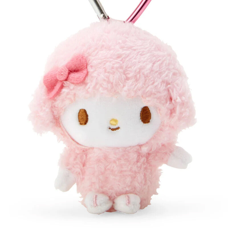 This adorable keychain features My Melody's sidekick, My Sweet Piano, the cute and bubbly character from Sanrio, in a soft mini plush form. With her sweet smile and pink bow with coordinating heart clasp, she’s ready to bring a note of joy to your keys, bag, or backpack.