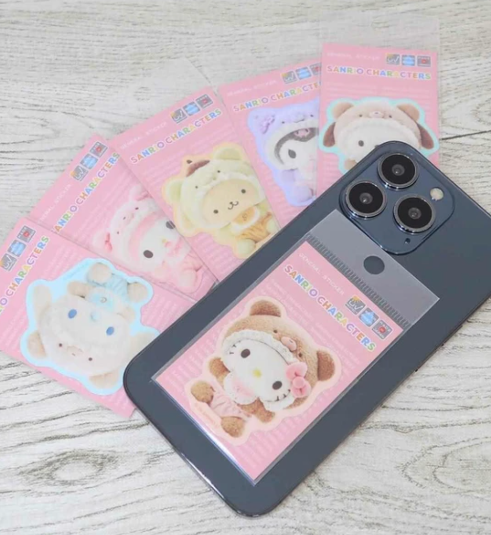 Sanrio Plush Teddy Babies Water & Light Resistant Stickers