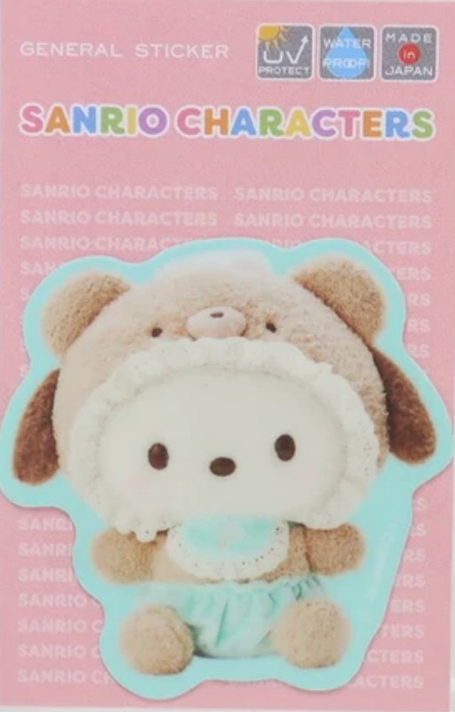 Pochacco Plush Teddy Baby Water & Light Resistant Sticker