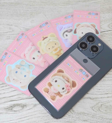 Sanrio Plush Teddy Babies Water Resistant Stickers are durable enough to use outdoors. They'll shine in any sticker book collection but they'll also absolutely elevate any water bottle, laptop or other item that's on-the-go, carried here and there. Heavy-use surfaces, no problem. Collect them all!