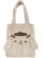 Sanrio’s soft Pompompurin Fuzzy Feelings Tote Bag is functional and stylish.  With a pair of brown bows, signature floppy ears and embroidered heart eyes. Show your plush love while on the move.