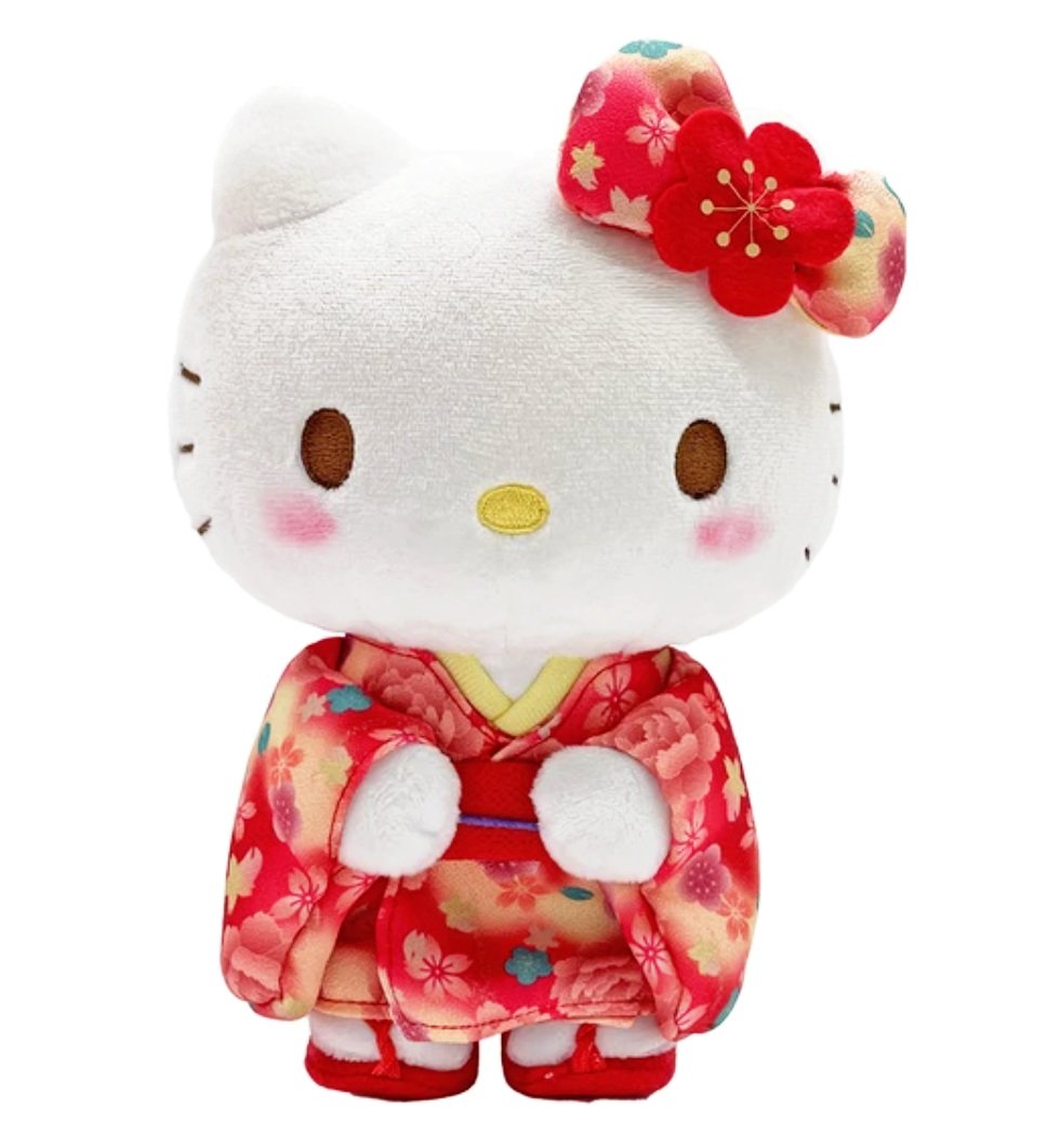 The legendary Hello Kitty appears in many forms and never disappoints. Presented here as a high quality plush, Hello Kitty’s traditional Japanese cherry blossom kimono and matching sakura bow will charm owners for years to come.  Sanrio collectors, grab this special Red Cherry Blossom Kimono Hello Kitty Plushie while supplies last!