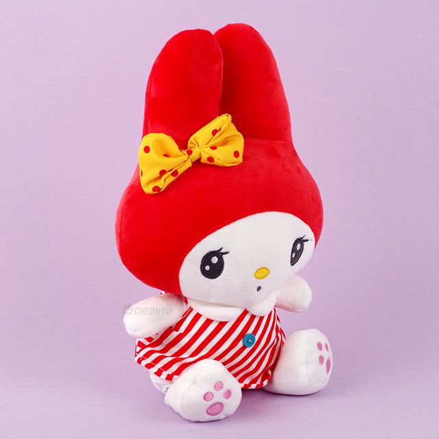 Retro Mood My Melody Groovy Striped Red Dress Plushie