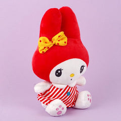 Retro Mood My Melody Groovy Striped Red Dress Plushie