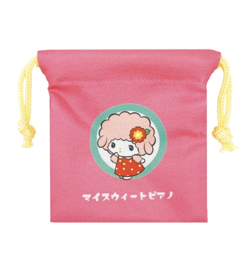 Keep your small treasured items safe in these adorable Sanrio Retro Pop Blindbox Pouches! These bags feature our beloved Sanrio friends in cute retro outfits. Designed with a drawstring closure, you can store makeup items, jewelry, or treats in these bags.