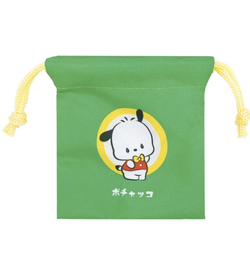 Keep your small treasured items safe in these adorable Sanrio Retro Pop Blindbox Pouches! These bags feature our beloved Sanrio friends in cute retro outfits. Designed with a drawstring closure, you can store makeup items, jewelry, or treats in these bags.