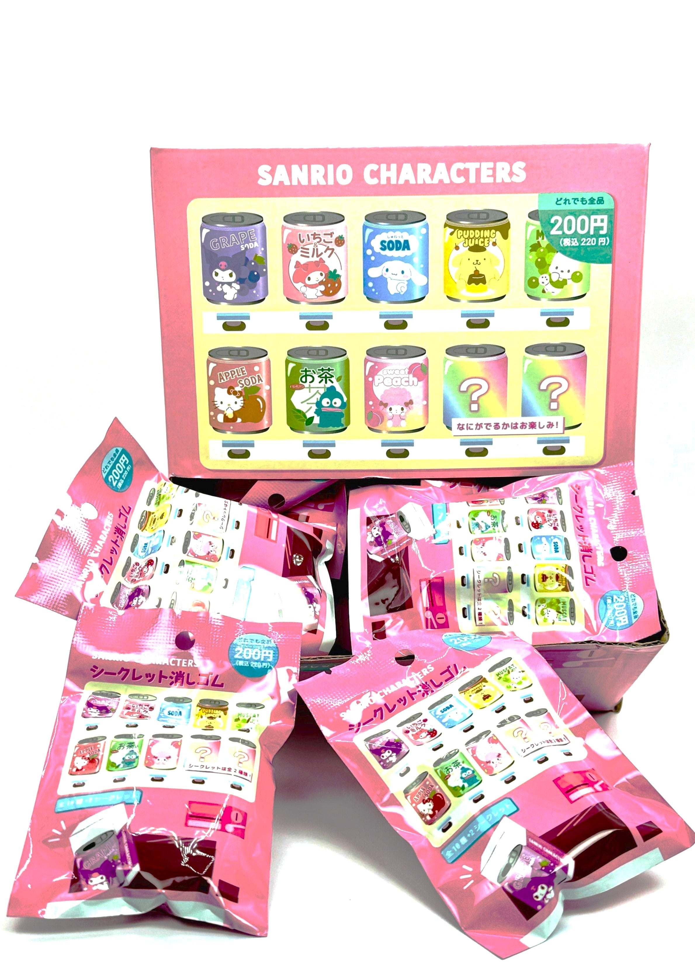 The surprise ‘reveal’ makes these individually wrapped Sanrio Secret Happy Drink Erasers an exciting gift for fans of the iconic Kawaii characters we all know and love. My Melody, Pompompurin, Kuromi, Cinnamoroll, Hello Kitty, Hangyodon, Pochacco and My Sweet Piano 