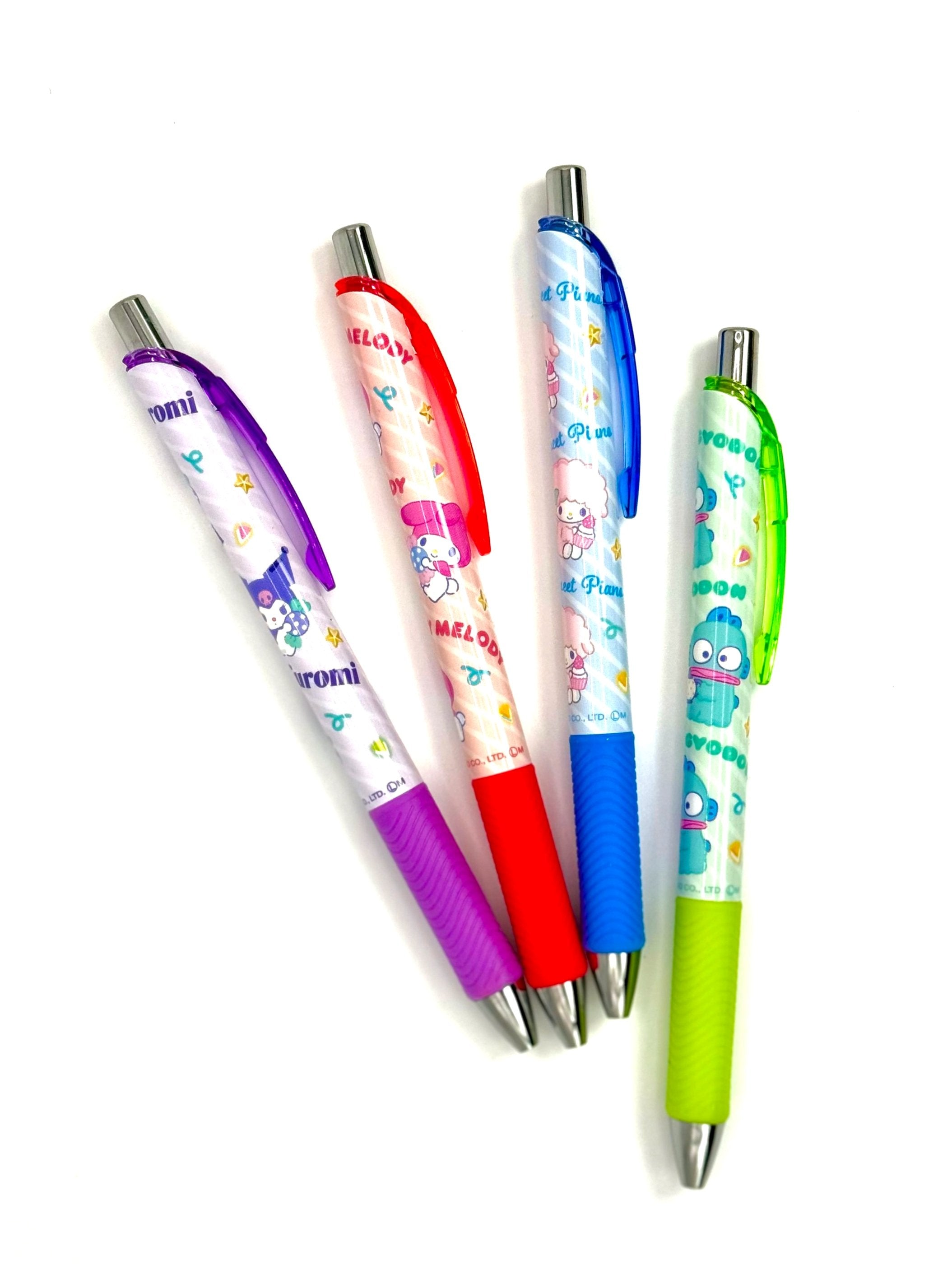 Crafted with smooth gel ink, this Sanrio Set of 4 Character Gel Pens includes a varierty of different colors and styles, making it perfect for studying, planners, or organization. The high quality pens glide effortlessly across the page, making writing a joyous and effortless experience. Ideal for students, professionals, or anyone who appreciates quality stationery with a playful twist, these gel pens are a must-have addition to your collection.