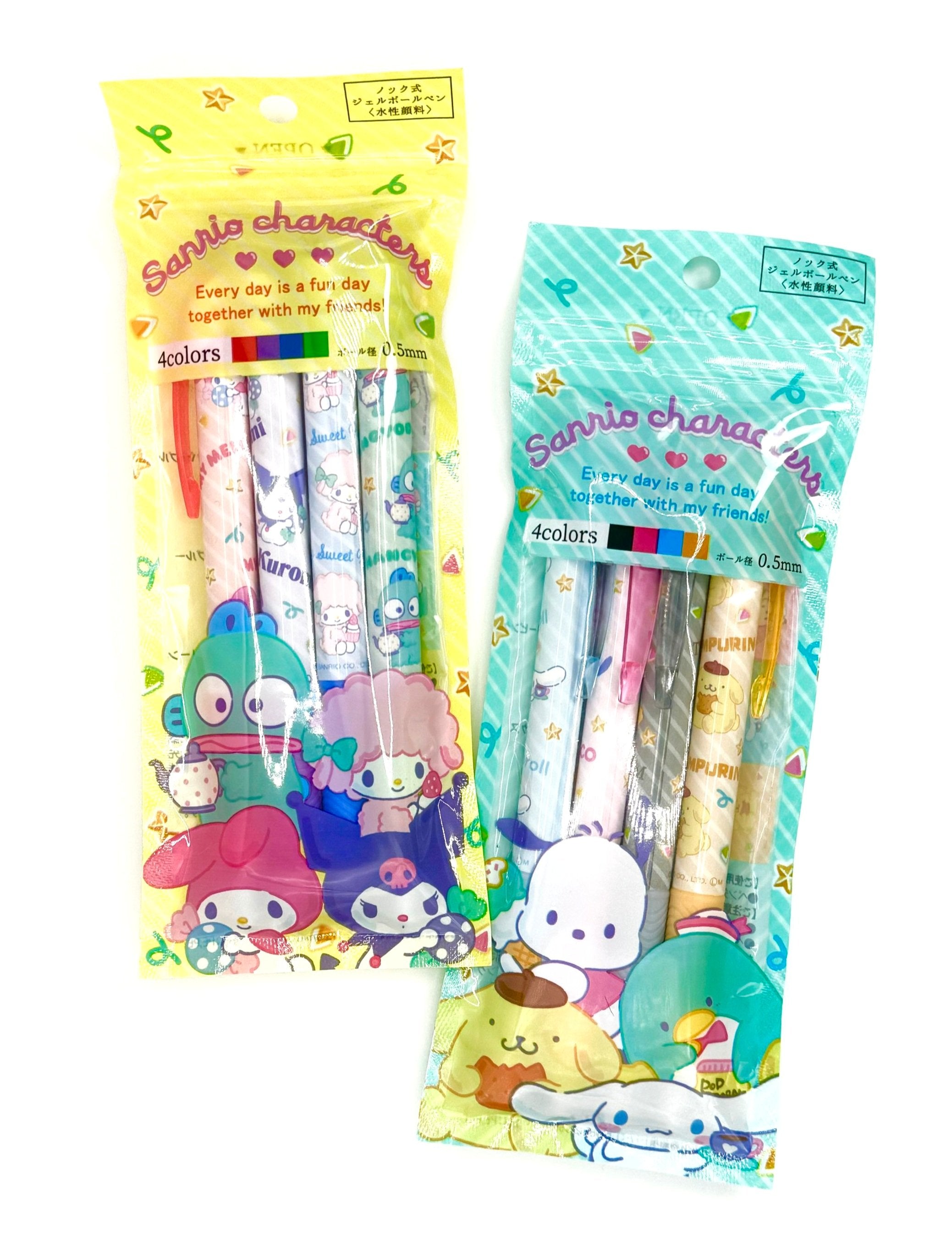 Crafted with smooth gel ink, this Sanrio Set of 4 Character Gel Pens includes a varierty of different colors and styles, making it perfect for studying, planners, or organization. The high quality pens glide effortlessly across the page, making writing a joyous and effortless experience. Ideal for students, professionals, or anyone who appreciates quality stationery with a playful twist, these gel pens are a must-have addition to your collection.