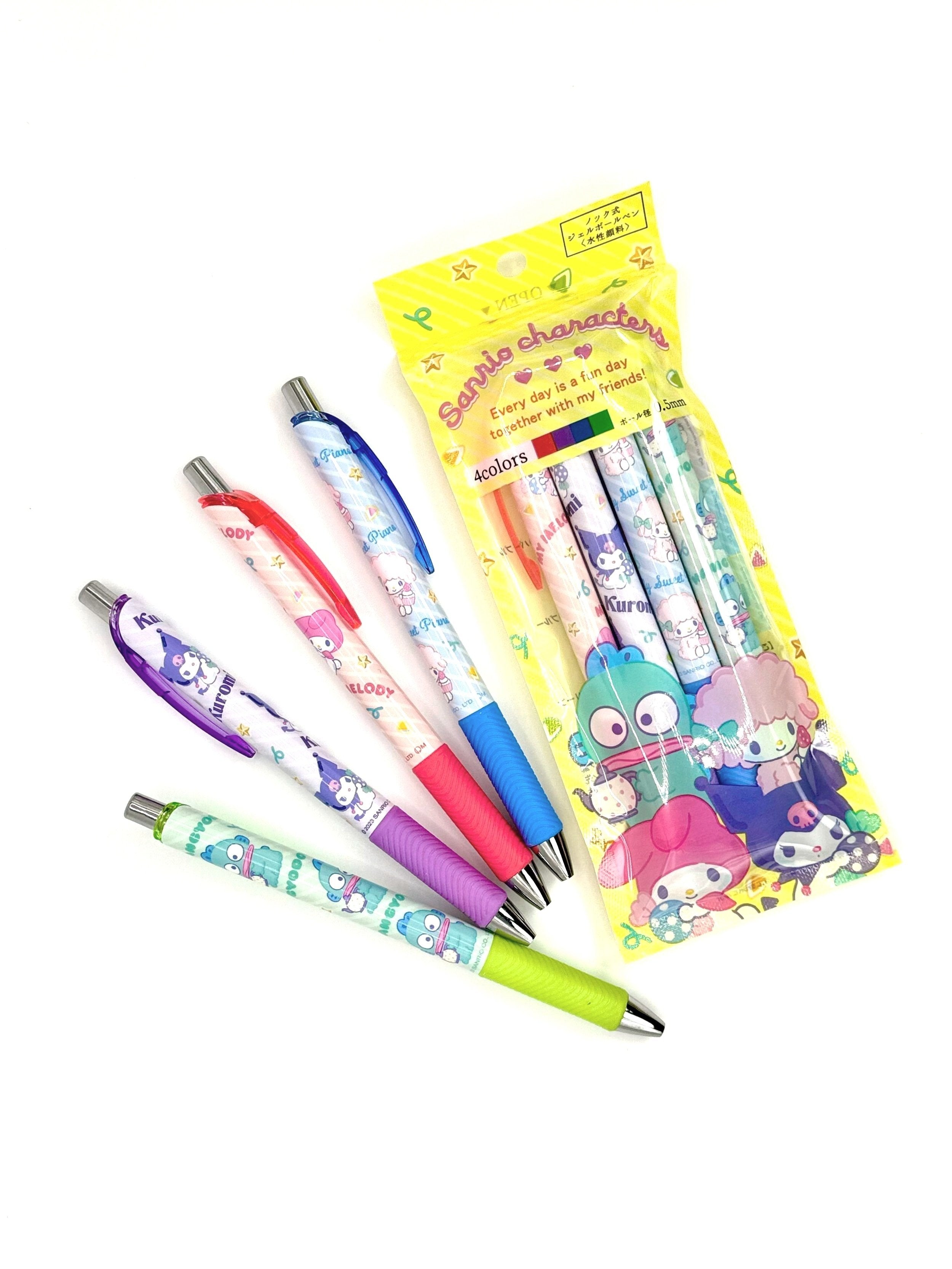 Crafted with smooth gel ink, this Sanrio Set of 4 Character Gel Pens includes a varierty of different colors and styles, making it perfect for studying, planners, or organization. The high quality pens glide effortlessly across the page, making writing a joyous and effortless experience. Ideal for students, professionals, or anyone who appreciates quality stationery with a playful twist, these gel pens are a must-have addition to your collection.