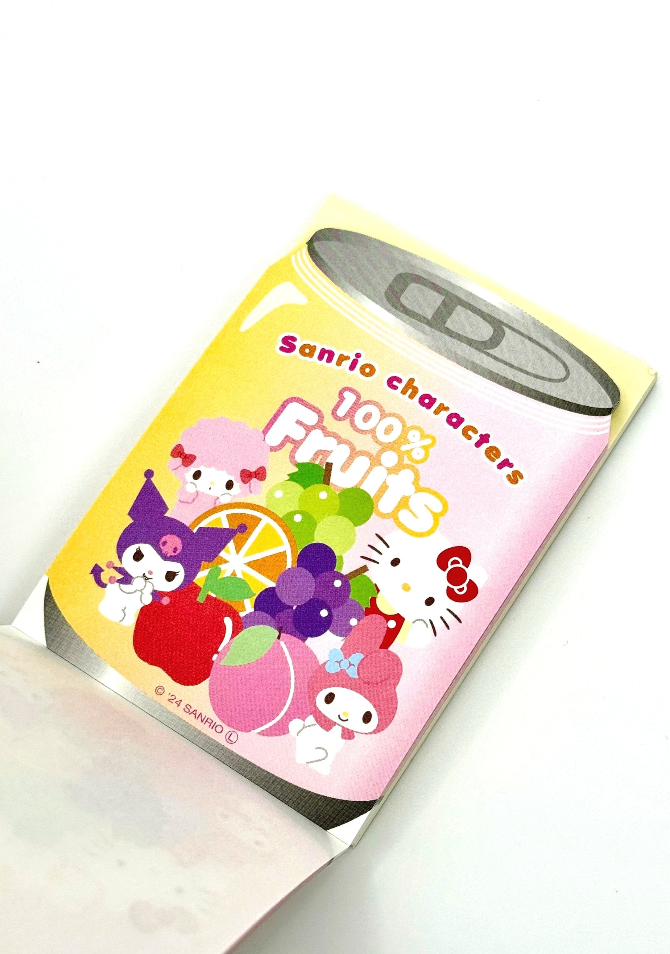 Sanrio’s new die-cut memo pads are bursting with fruity fun and soda-themed charm! These adorable notepads feature vibrant designs inspired by everyone's favorite Sanrio characters, adorned with tantalizing fruits and refreshing soda motifs.