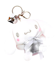 The Silver Glam Cinnamoroll Plush Keychain is a fashion-forward and enchanting accessory that brings a welcomed sparkle to your everyday life. This plush keychain features the beloved Cinnamoroll character, in a two-toned stylish look, made with shimmering silver fabric that adds a glamorous flair.

Made from soft, high-quality materials, it offers a delightful tactile experience while being durable enough for daily use. Its compact size makes it perfect for attaching to keys, bags, or backpacks.