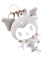 The Silver Glam Kuromi&nbsp;Plush Keychain is a fashion-forward and enchanting accessory that brings a welcomed sparkle to your everyday life. This plush keychain features the beloved Kuromi character, in a two-toned stylish look, made with shimmering silver fabric that adds a glamorous flair.

Made from soft, high-quality materials, it offers a delightful tactile experience while being durable enough for daily use. Its compact size makes it perfect for attaching to keys, bags, or backpacks.