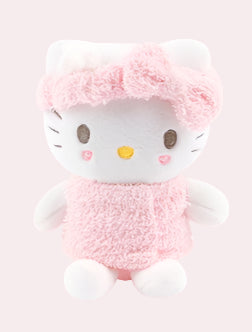 Treat yourself to a touch of relaxation with our Sanrio Spa Days Pink Hello Kitty Plush Keychain! This adorable version of everyone's favorite kitty comes dressed for a perfect spa day, wrapped in a soft pink towel and sporting a matching spa headband. Made with super-soft plush material, this charming keychain captures Hello Kitty in her most relaxed state, reminding us all to take a moment for self-care. Perfect for adding a touch of kawaii comfort to your keys, bags, or as a sweet reminder to pamper your