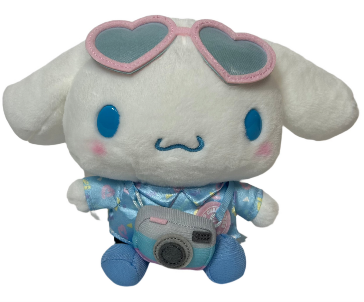 Feelin' like you need a vacation big time? Wherever that paradise may be, you can always dream big about it with the Sanrio in Vacation Mode Cinnamoroll Plushie - maybe some day you can take it with you! With passport in hand, and real-zip side bag, this adorable travel companion is ready for any adventure.