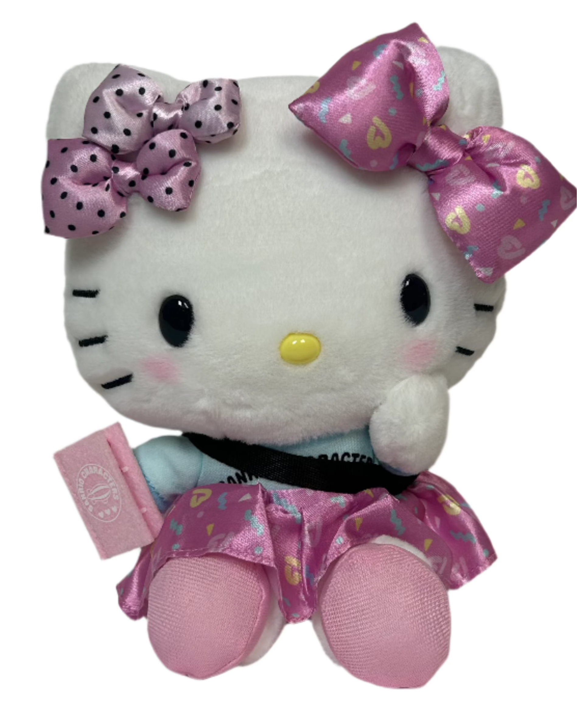 Feelin' like you need a vacation big time? Wherever that paradise may be, you can always dream big about it with the Sanrio in Vacation Mode Hello Kitty Plushie - maybe some day you can take it with you! With passport in hand, and real-zip side bag, this adorable travel companion is ready for any adventure.