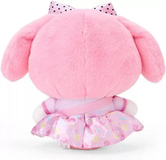 Feelin' like you need a vacation big time? Wherever that paradise may be, you can always dream big about it with the Sanrio in Vacation Mode My Melody Plushie - maybe some day you can take it with you! With passport in hand, and real-zip side bag, this adorable travel companion is ready for any adventure.

Fitted in lovely leisurely attire with her bag strapped around her waist, she is all set to go! Her cute outfit and cheerful expression will bring a smile to your face as you explore new places together.