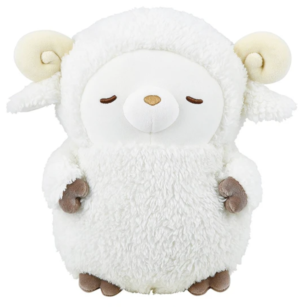 Calming Cuddlers are chubby plush animals with fluffy, round bodies that have gentle faces and peaceful color palettes. From the Korean Poksin series, which means "fluffy" in Korean. This Sheep Calming Cuddler Korean Plushie is a fluffy and cute hugging pillow that fits comfortably in both arms.