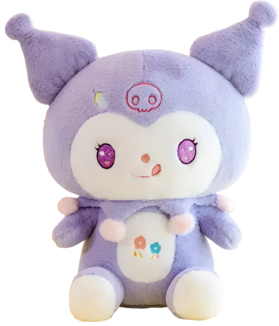 Meet our adorable Kuromi Jester Plushie! This whimsical twist on the beloved character features Kuromi dressed as a playful jester, complete in a whimsical jester collar with pom pom tips, and a charming flower-embroidered belly. With her mischievous and silly face, she’s ready to bring joy and laughter to your collection.