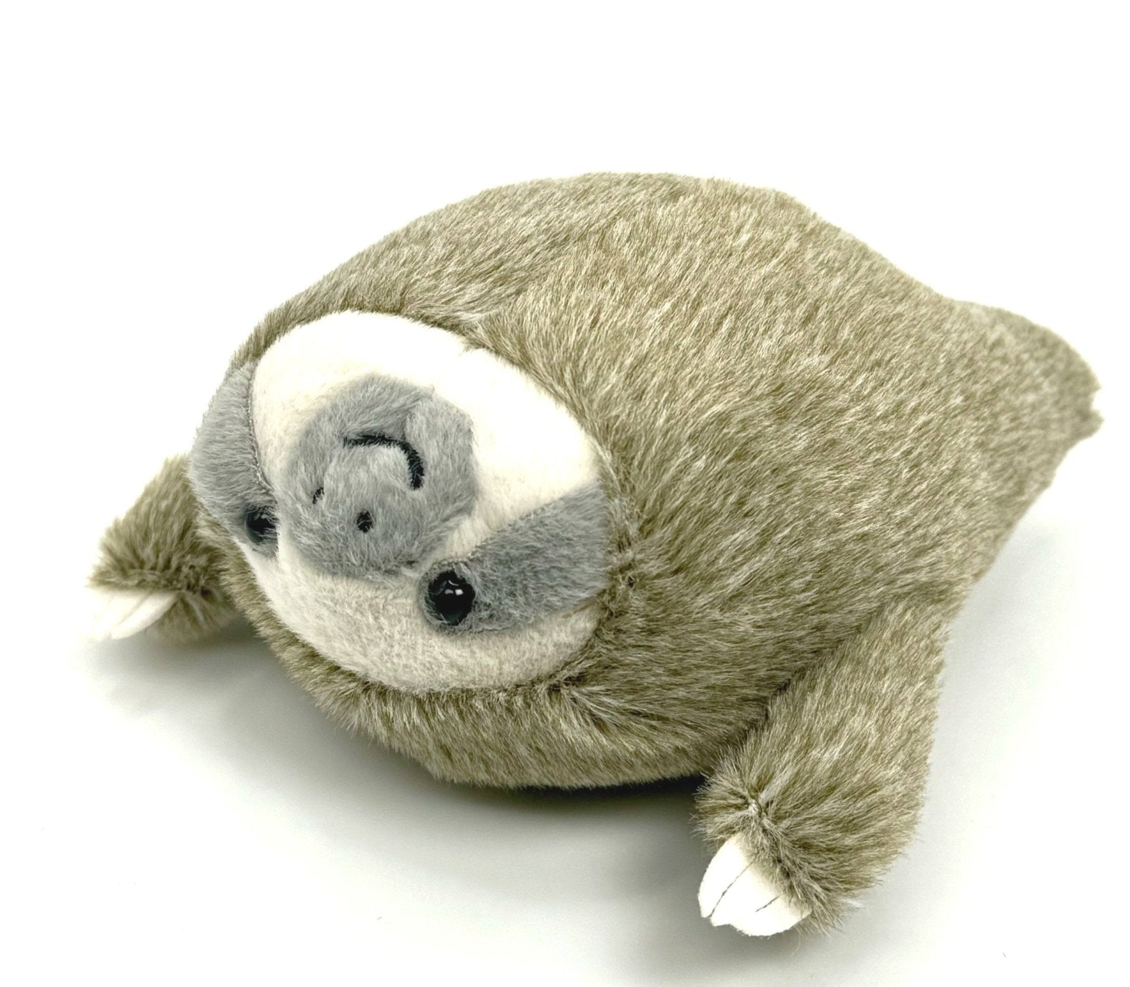 The Sloth Weighted Mini Plushie is a palm-sized plush toy with a chubby, round form, the ever-popular sloth appears in a unique position.   The soft and fluffy texture will make you want to pet it forever! Small beans in its back give it a perfect soothing weight.