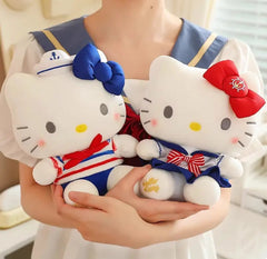 Set sail on a sea of cuteness with our Smooth Sailing Hello Kitty Plushies! These adorable plush toys feature Hello Kitty dressed in a charming sailor outfit, complete with a classic navy blue, red, and white striped top, blue trousers, and a jaunty sailor hat with a cute little embroidered anchor.

Crafted from soft, high-quality materials, these plushies are perfect for cuddling and make a delightful addition to any Hello Kitty collection. Whether you're a fan of nautical adventures or simply love Hello K