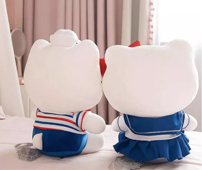 Set sail on a sea of cuteness with our Smooth Sailing Hello Kitty Plushies! These adorable plush toys feature Hello Kitty dressed in a charming sailor outfit, complete with a classic navy blue, red, and white striped top, blue trousers, and a jaunty sailor hat with a cute little embroidered anchor.

Crafted from soft, high-quality materials, these plushies are perfect for cuddling and make a delightful addition to any Hello Kitty collection. Whether you're a fan of nautical adventures or simply love Hello K