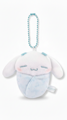 Take the calm of dreamland with you wherever you go, with Sanrio Sleeping Swaddle Babies Keychains. These swaddled, sleeping cuties with embroidered faces are the perfect companions to accompany you on adventures, big or small. Also makes a great gift for a new mom with her own swaddled bundle of joy.
