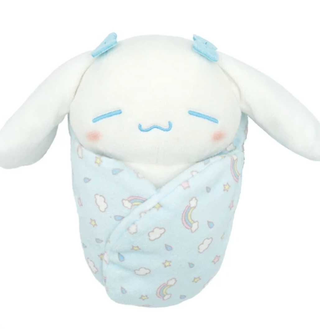 swaddled, sleeping cutie with embroidered face is the perfect sleeping companion for kids. Also makes a great gift for a new mom with her own swaddled bundle of joy.