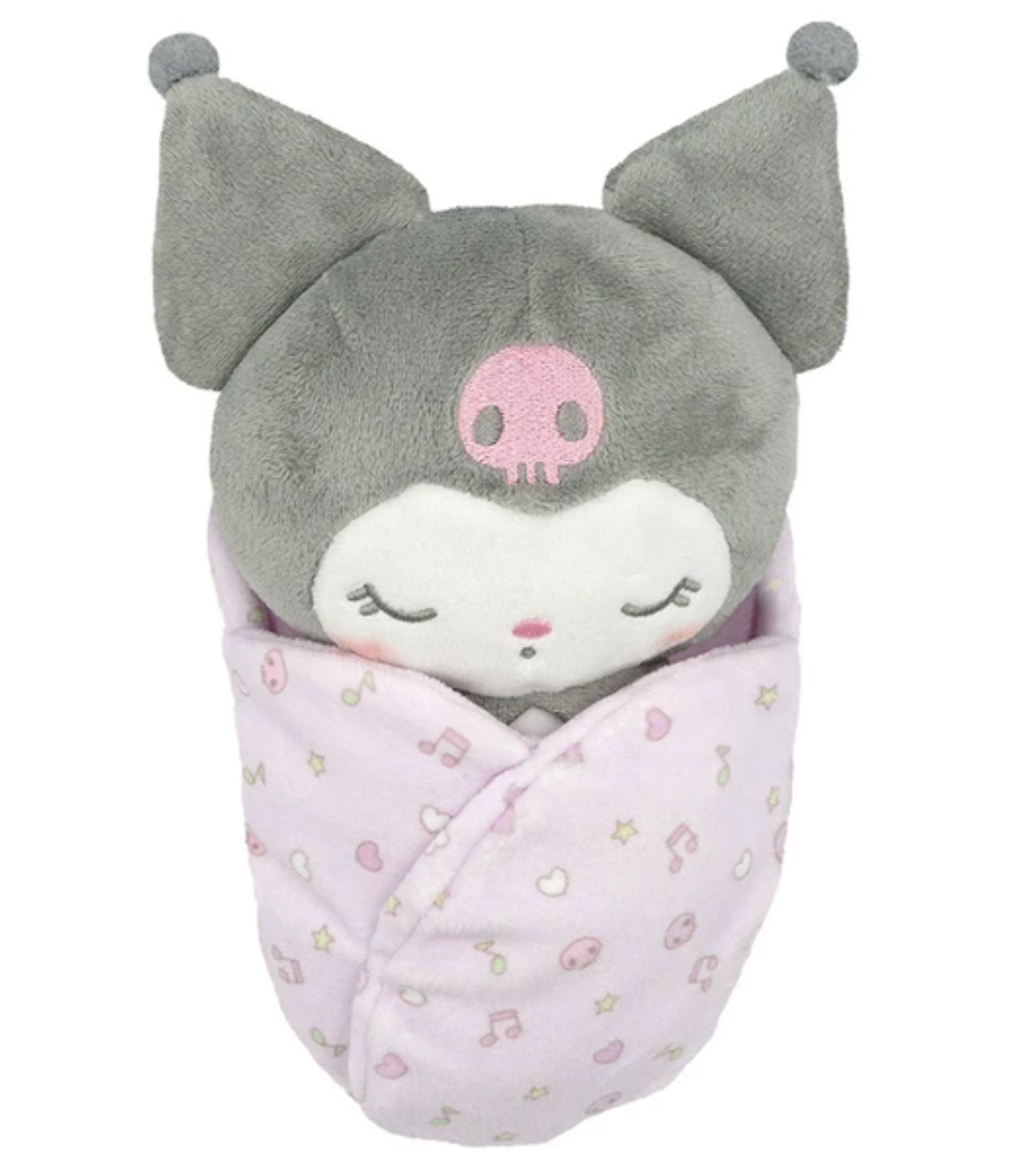 swaddled, sleeping cutie with embroidered face is the perfect sleeping companion for kids. Also makes a great gift for a new mom with her own swaddled bundle of joy.