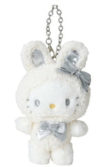 Sparkle Snow Bunny Hello Kitty Plush Keychain