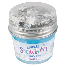 Each Sparkle Snowflake Mix Ins Slime comes in a 2.76-inch plastic container with a resealable twist top and holographic sparkling snowflake glitter confetti. 1 container holds 5.5 ounces of icy blue glitter slime.&nbsp;