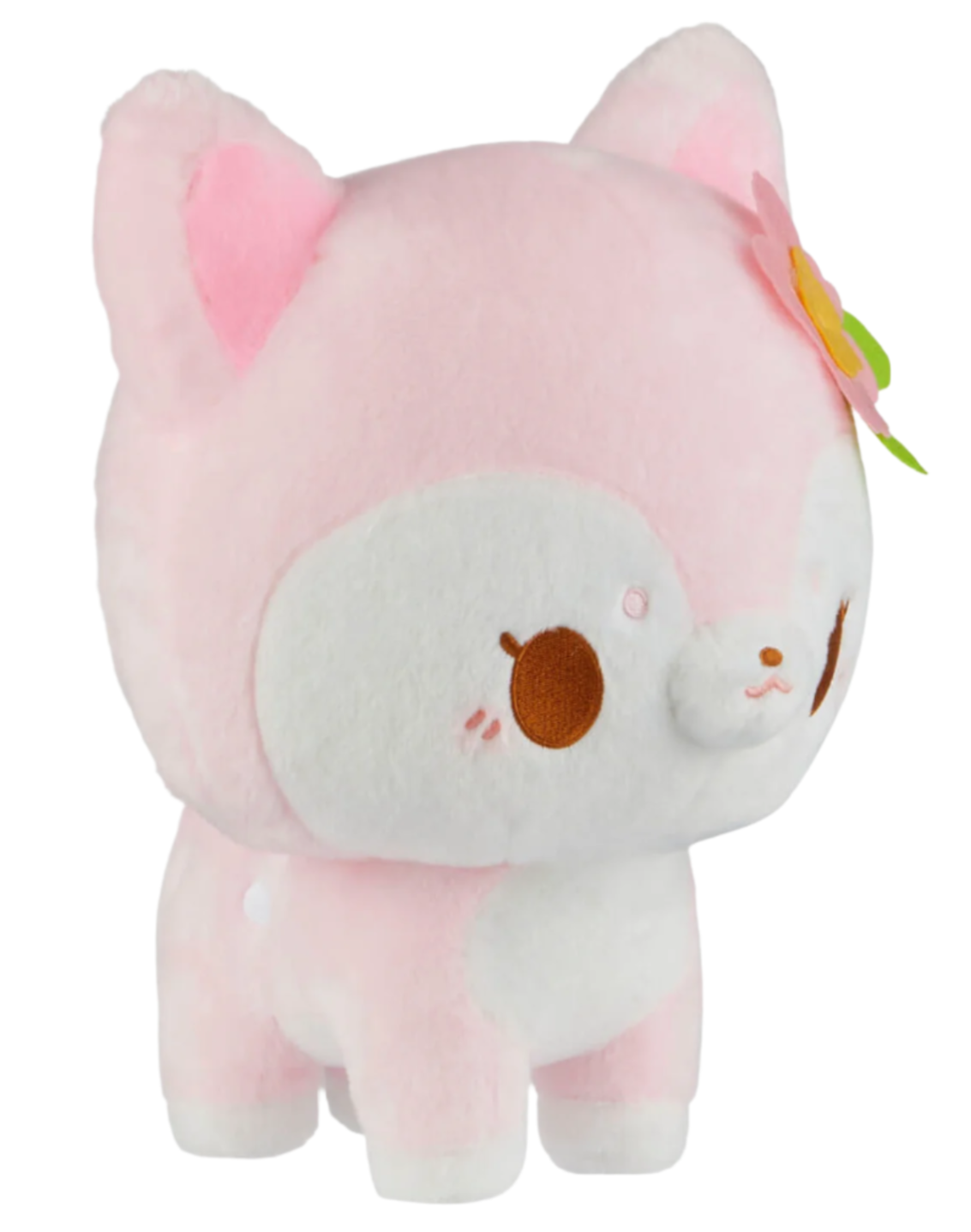 Meet the precious Speckle the Pink Whimsical Deer Plushie, your new cuddly and cute companion. This ultra-soft plushie features Speckle, an adorable deer with dainty floral details, big brown eyes, and a cute button nose that’s sure to melt your heart.