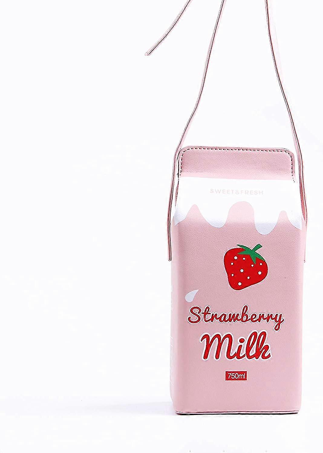 Strawberry Milk Carton Kawaii Street Style Shoulder Bag