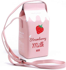 Strawberry Milk Carton Kawaii Street Style Shoulder Bag