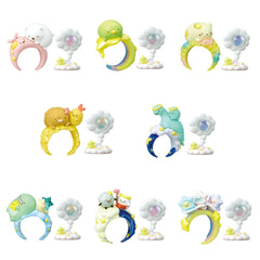 Embark on a celestial adventure with the Sumikko Gurashi Starry Sky Ring &amp; Holder Blind Box! Each box contains a surprise ring and matching holder, featuring your favorite Sumikko Gurashi characters—like Shirokuma and Tokage—in dreamy clouds and starry sky themes. The rings are beautifully detailed, with enchanting designs that capture the magic of the night sky, while the holders provide a charming way to display and store your ring.