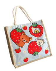 This Summer Strawberry Rilakkuma Linen Shopping Tote is the perfect blend of breezy charm and functionality! Step into the world of sweetness with this adorable tote featuring the iconic San-X Rilakkuma character enjoying a playful strawberry theme.