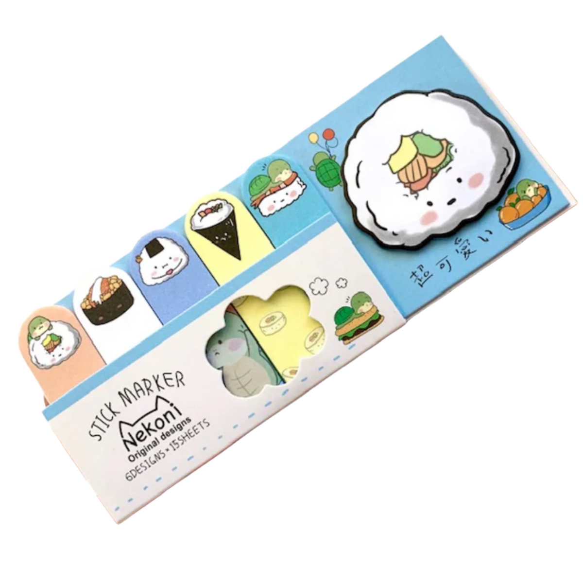 These little Sushi Roll Kawaii Sticky Index Notes are a delightful and perfect way for literally ‘keeping tabs’ on your life! Just right for students from elementary, high school, to college, or for anyone who wants to stay organized, mark notes, set daily reminders, or keep your place in a book or ‘zine!