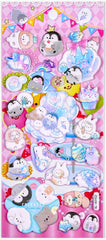 Turn anything into a pastel kawaii dream with this adorable Sweet Pastel Party Big Puffa Kawaii Puffy Sticker Sheet! This set features a super cute collection where adorable kawaii animals hang out in a fun party setting! From fluffy penguins, sweet treats and playful kitties to cozy comfort-food goodies, every little detail is bursting with personality!